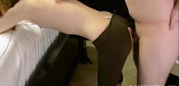  Daddy rips my yoga pants and fucks me from behind